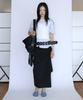 Teensy Hollow Drape Belted Hobo Bag (Black)