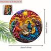 Födelse Trä Jultavla - Navidad Jesus Rund Skylt för Ytterdörr Vägghängande Dekor - Idealisk Julklapp