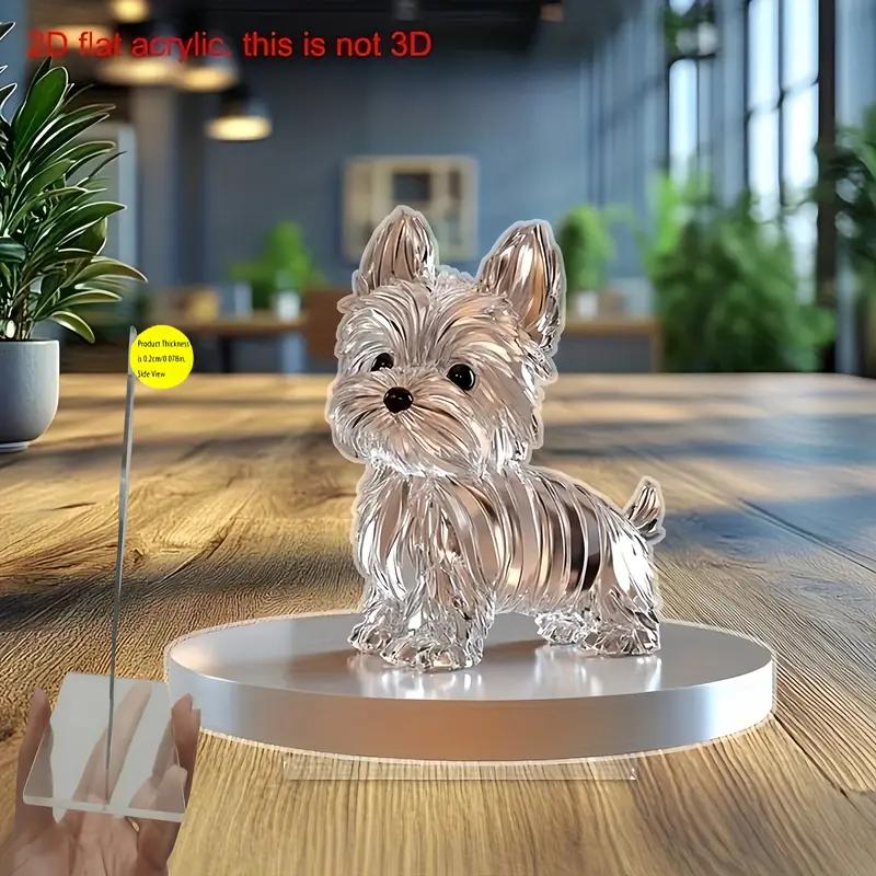 1pcs flat decorative statue, exclusive small and fun, crystal dog ornament suitable for bedroom decoration and office decoration