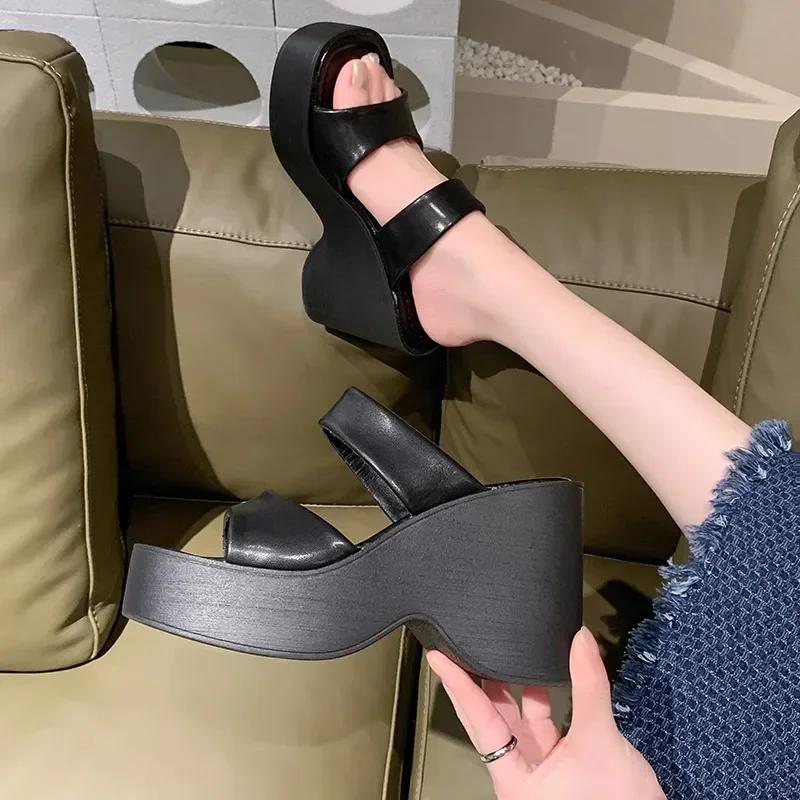 fashion Shoes for Women 2024 Hot Sale Modern Women's Slippers Platform Dress Slippers Women Super High Wedges Open Toe Ladies Shoes