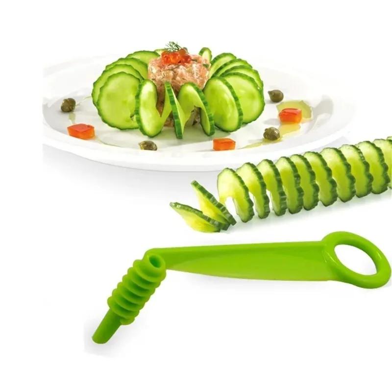 SpiralSlicer Blade Hand Slicer Cutter 10*4cm Cucumber Carrot Potato Vegetables Spirals Knife Kitchen Tool Random Color