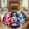 Harley Quinn Joker Print Round Rug, Washable Floor Carpet, For Entryway Dorm Laundry Room Office Study, Home Decor Birthday Christmas Gift