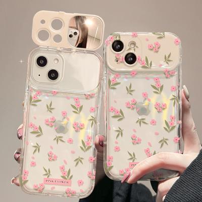 Fresh Floral Chains Are Suitable for Apple 16PRO Mobile Phone Case 15 Transparent Silicone 14 Flip Mirror XS/XR