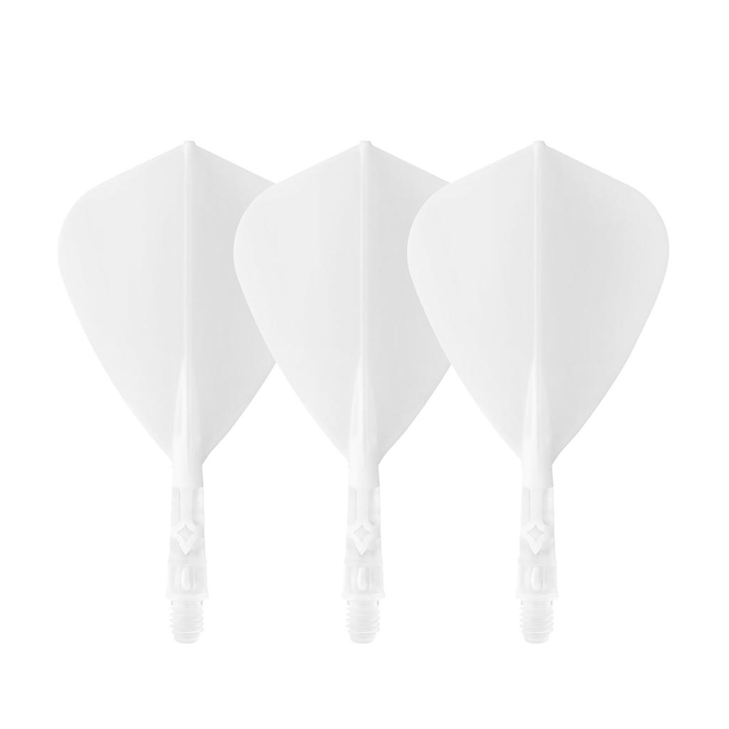 CUESOUL ROSTAK57 T19 Series Mixed Shaft Integrated Kite Shape Set of 3 Two-Tone Dual-Material Flights, Series, (White) CS-AK57FZ8S