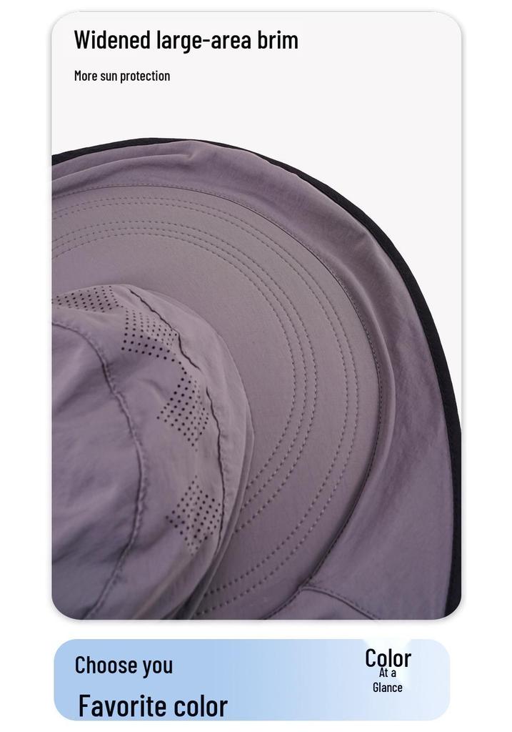Unisex Wide Brim Sun Protection Bucket Hat - Breathable Summer Outdoor Hat