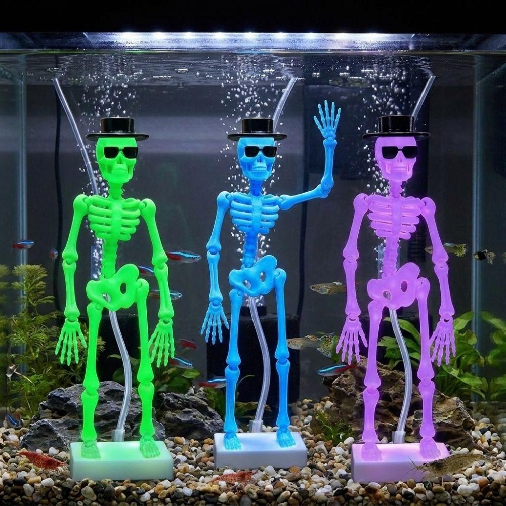 Cappello Occhiali da Sole Acquario Danzante Teschio Ornamento Scheletro Dinamico Bollicine Appassionati di Acquari