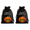 Handmade Style Party Bags 2Pcs Halloween Pumpkin Drawstring for Candy Treats, Retro Burlap Festival Totes Trick or Treat Bags, Portable Goodie