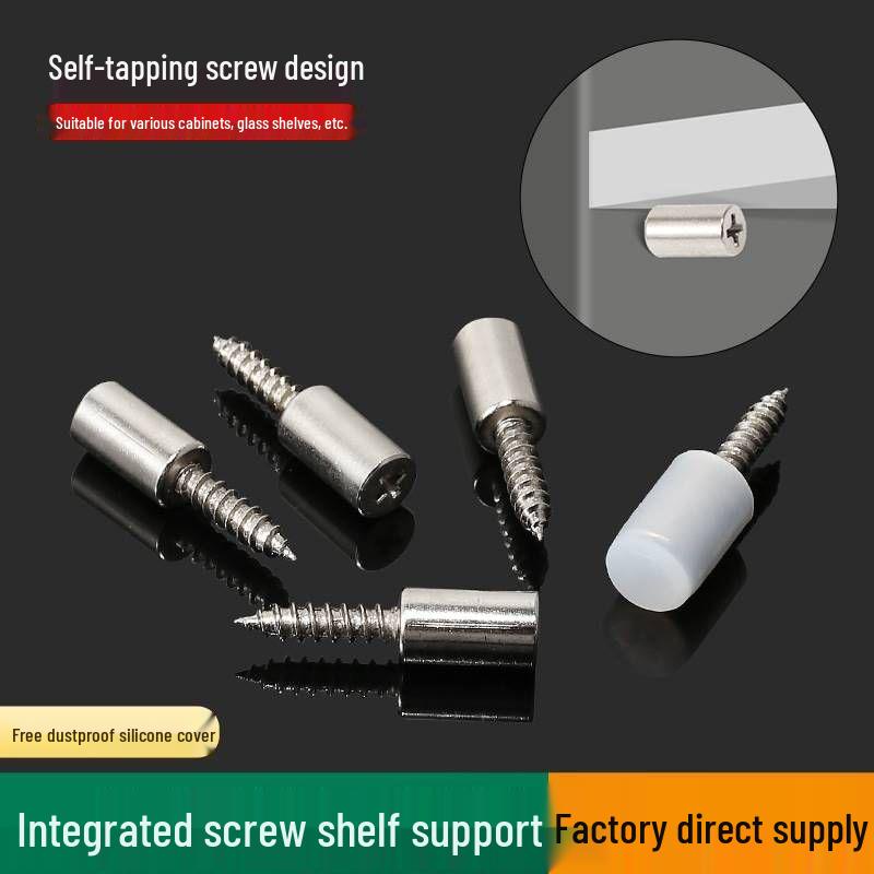 Laminate Support Self-Tapping Screws for Wardrobe and Cabinet Storage Hardware Shelf Support Rubber Sleeve