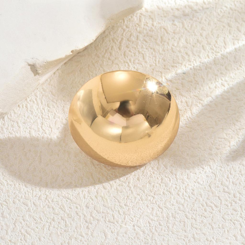 Accessories Ladies Round Ring Geometric Niche Glossy Metal Design Open Ring Versatile Jewelry
