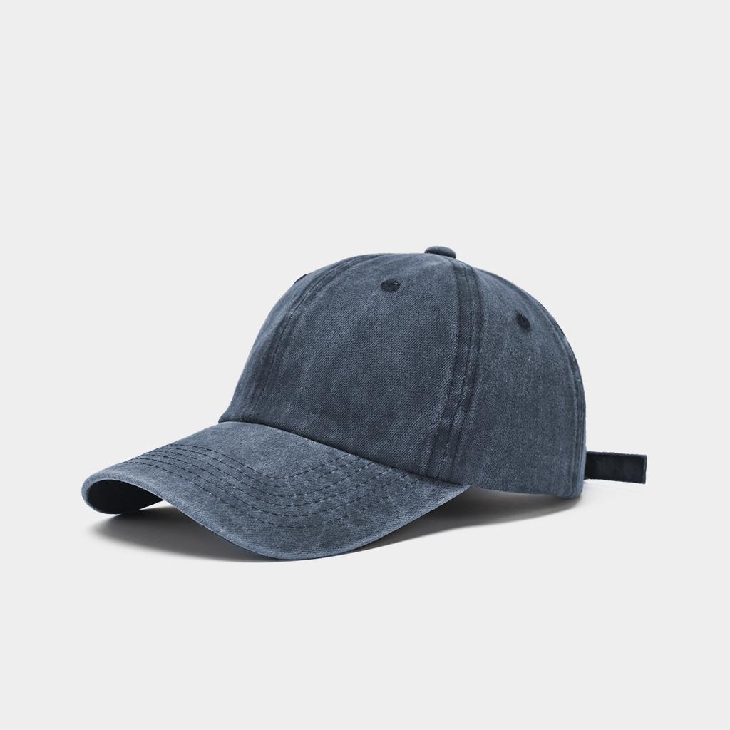 Sunscreen Water Washed MEN'S Baseball Cap with a Small Face, Retro Distressed and Versatile Trendy Duck Tongue Hat, MEN'S Big He