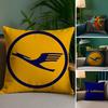 L-Lufthansa German Airlines Pillow Case Plush Fabric Soft Double-Sided Printed Sofa Warm Winter Home Gift Cushion Cover