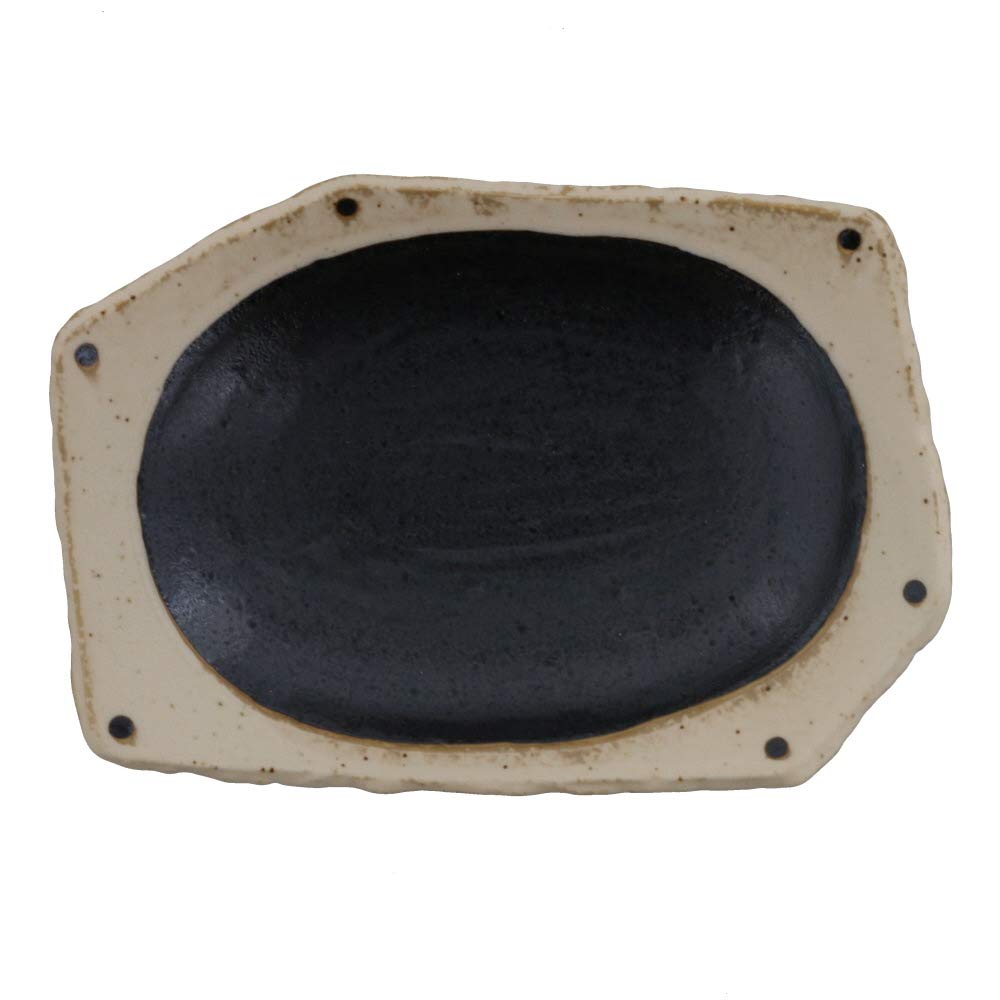 

Tableware East Irregular Shape Appetizer Japanese Black Plate, 21.8cm, чёрный