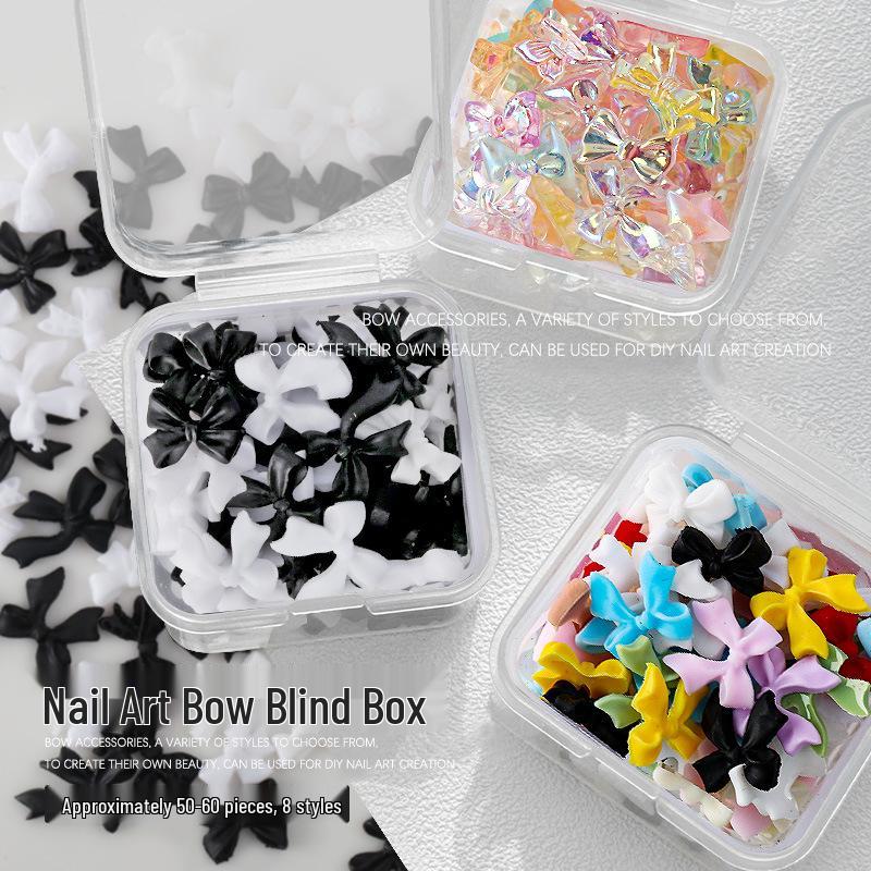

Candy Color Iridescent Bow Nail Art Resin Decorations