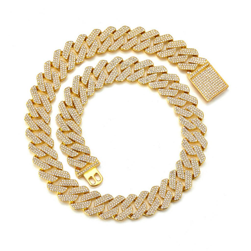 Alloy Diamond Studded Necklace for Men and Women