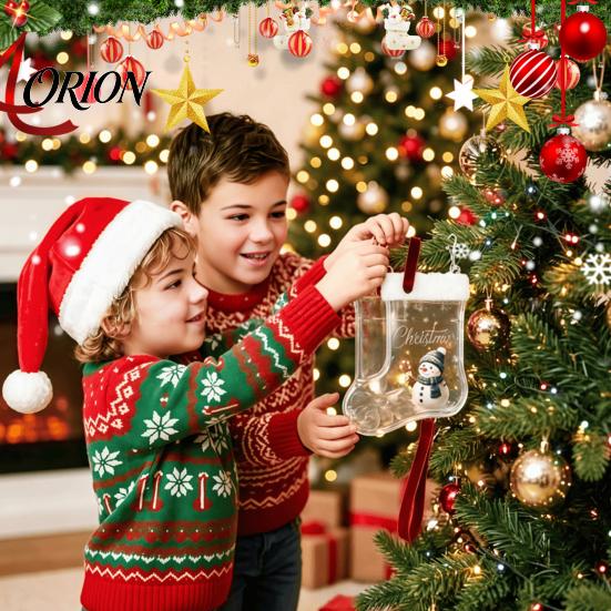 Christmas Money Holder for Cash Stocking Holder, Clear Gift Clip Ornament Tree Unique Graduation Hanging Decor, Transparent Bill Display Pendant