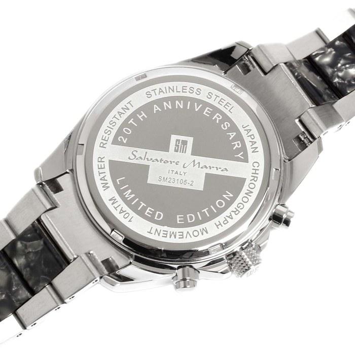 Salvatore Marra Men's Chronograph Watch SM23105-SSWHBK (Silver/White/Black)
