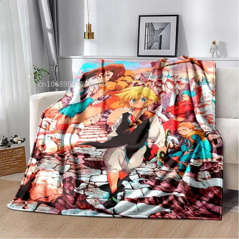 Thicken Blanket Anime The Seven Deadly Sins Printed Flannel Blankets for Beds Sofas Warm Bed Sheet Soft Blanket