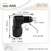2 STK AN3 AN4 AN6 AN8 AN10 AN12 Hun til 3AN-12AN Hann 90 Graders Flare Svingbar Slangekobling Adapter Svart Aluminium Anodisert