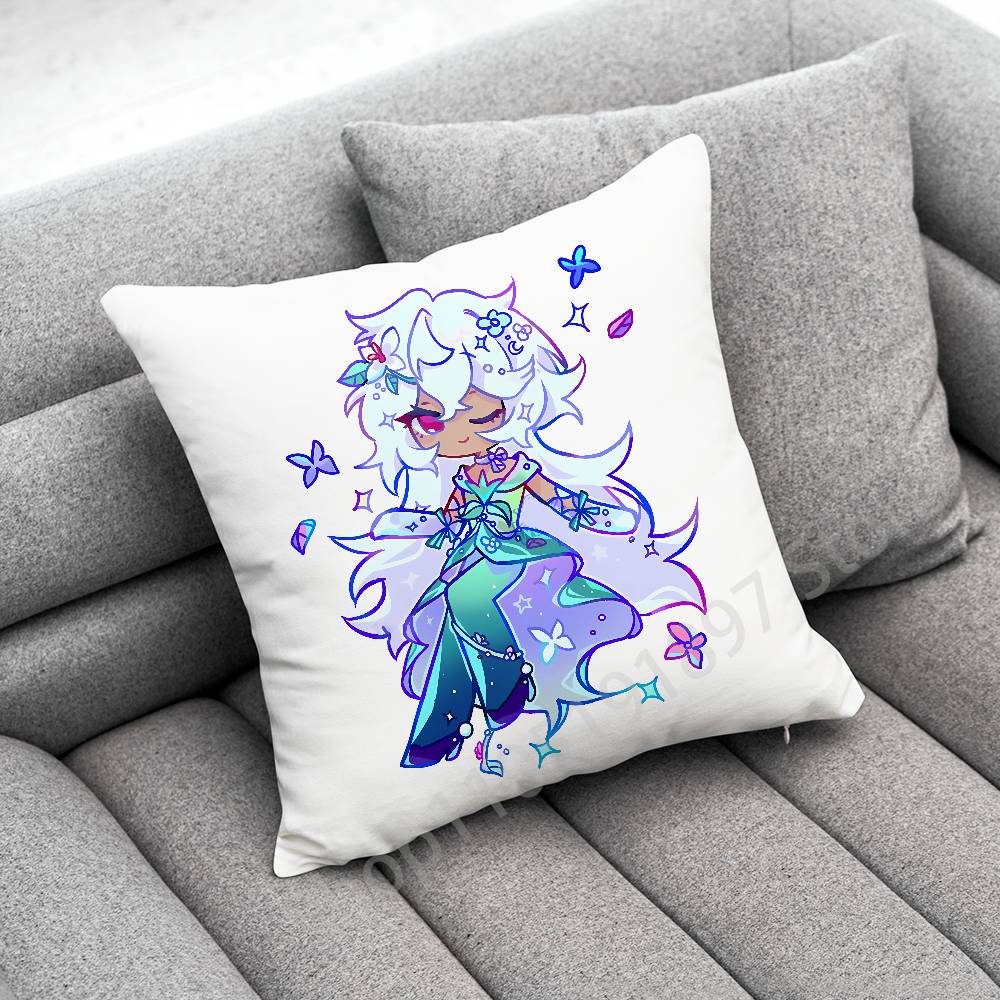 White lily C-Cookie Run Kingdom Throw Pillow Case For 30x30cm 40x40cm 45x45cm 50x50cm 55x55cm Square Sofa Pillowcase Shell