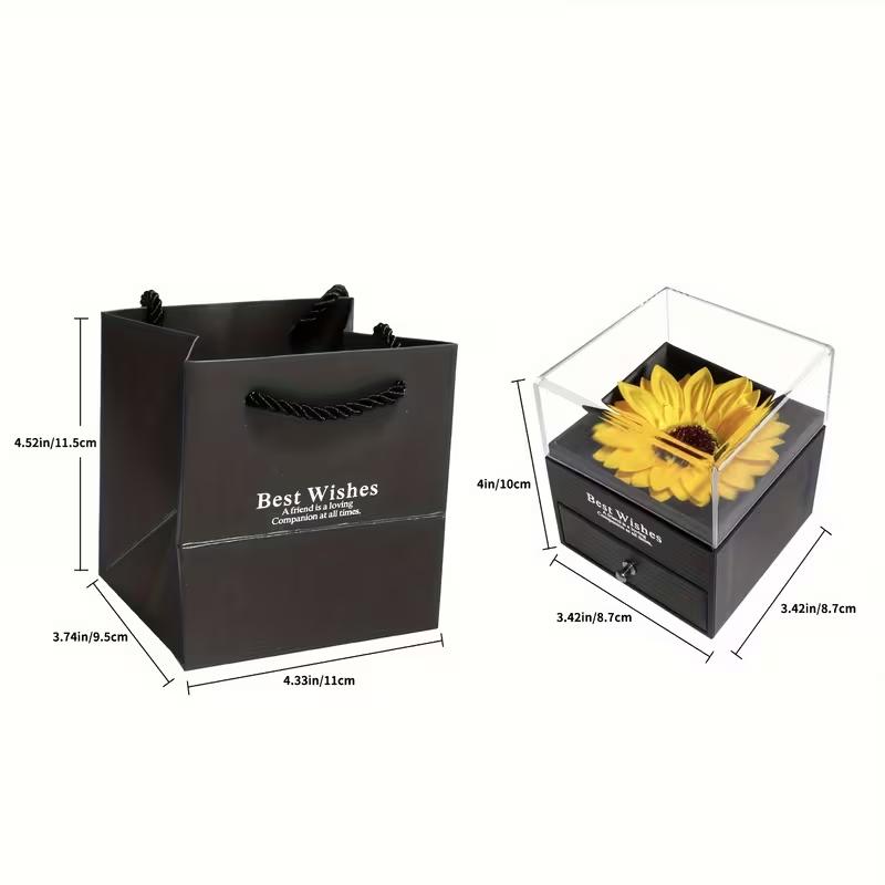 Timeless Affection Sunflower Necklace Gift Box Set - Perfect for Anniversaries, Mother's Day & More - Ideal Gift for Girlfriend