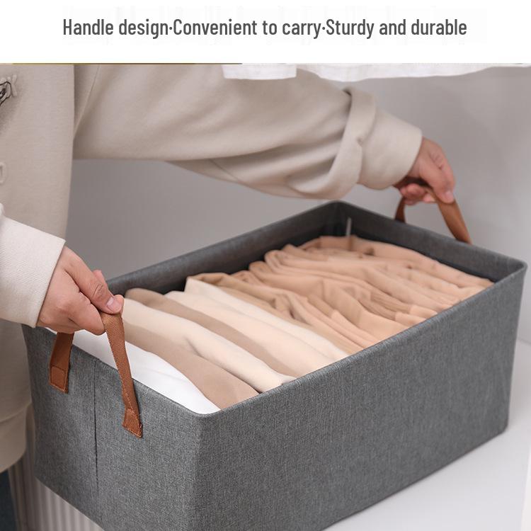 Cationic Fabric Foldable Storage Drawer Box with Steel Frame