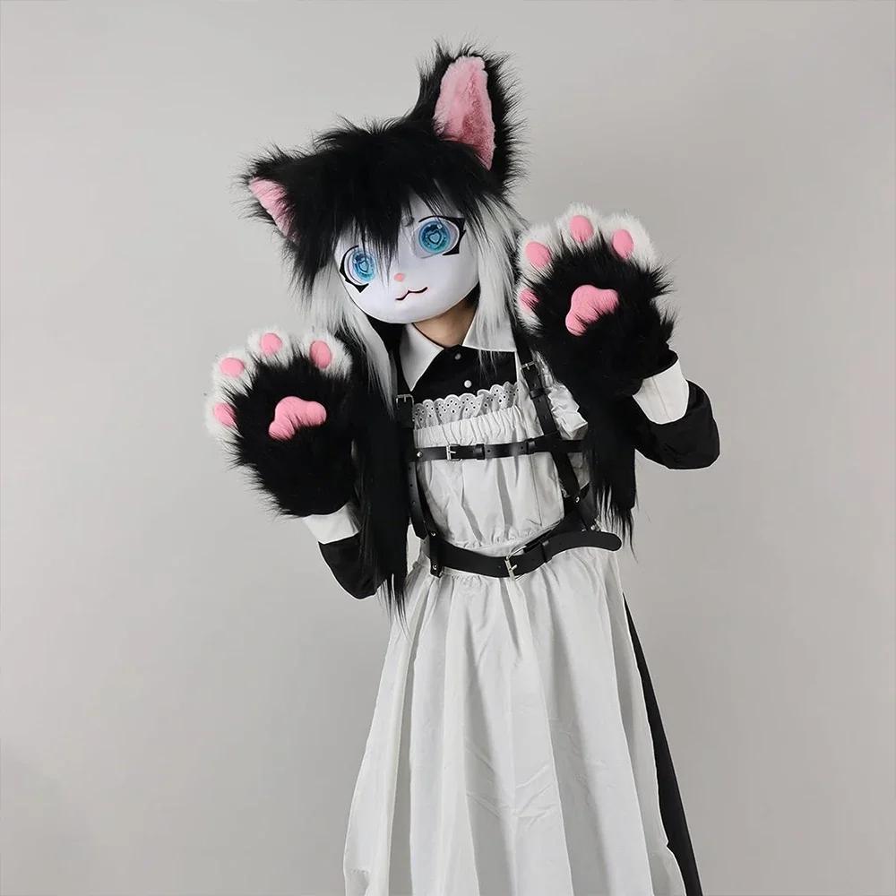 Halloween Fursuit Kigurumi Beast Head Mask Cosplay Animal Cat Anime Lolita Kig Skull Helmet Carnival Party Costume Prop Gifts