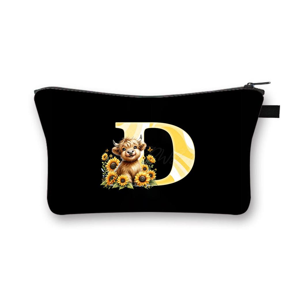 Letter printing primary school students stationery zipper pencil bag change bag multi-functional cosmetic bag storage bag