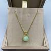 Women's Green Bead Lucky Bag Necklace: Simple, Fresh, Trendy Design for a High-End Fashion Statement