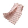 Lightweight Women's Sleeveless Down Vest - Short Round Neck Innerwear for Autumn/Winter
