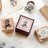 Cute Pet Black Cat Stamps Diy Craft Cat Seal Stamping DIY Toys Wooden Rubber Stamps  Card Making