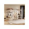 Lit Mezzanine - MUVOE - 90x200 Cm - Métal Blanc - Bureau Intégré - 3 Étagères