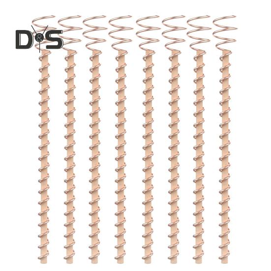Electroculture Plant Stakes Copper Gardening Antenna Stakes Spiral Copper Wire On Wooden Stakes for Electroculture Plants Fruits Vegetables Growth