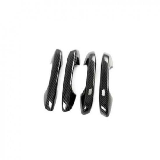 Carbon Fiber 4PCS Exterior Door Handle Cover Trim For KIA Sorento 2021 2022 2023