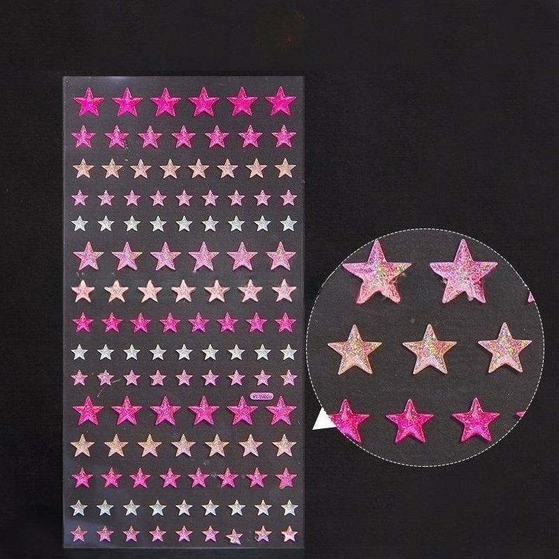 Crystal Love Star Sticker 3D Shiny Three-Dimensional Sticker Phone Notebook Diary DIY Decorative Scrapbook Sticker Girl Gift