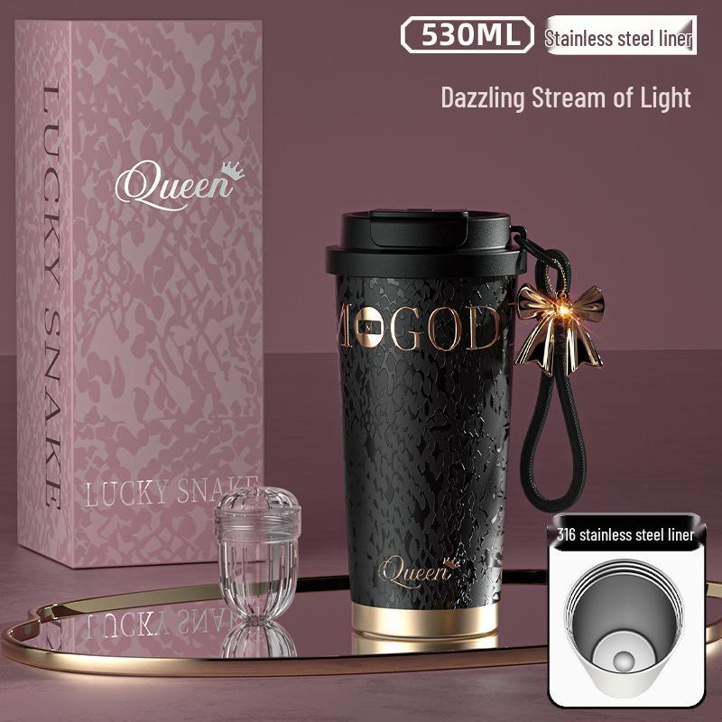 Goddess Ceramic 316 Insulated Coffee/Water Gift Cup with Straw