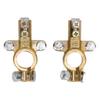 1 Pair Brass Battery Terminal Connectors Positive Negative Battery Terminals Clamp Set for Marine Car Boat RV Vehicles