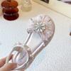 Girls' Sandals New Style Summer Baby Girl Pearl Little Girl Bowknot Soft Bottom Princess Shoes Toe-covering Crystal Shoes