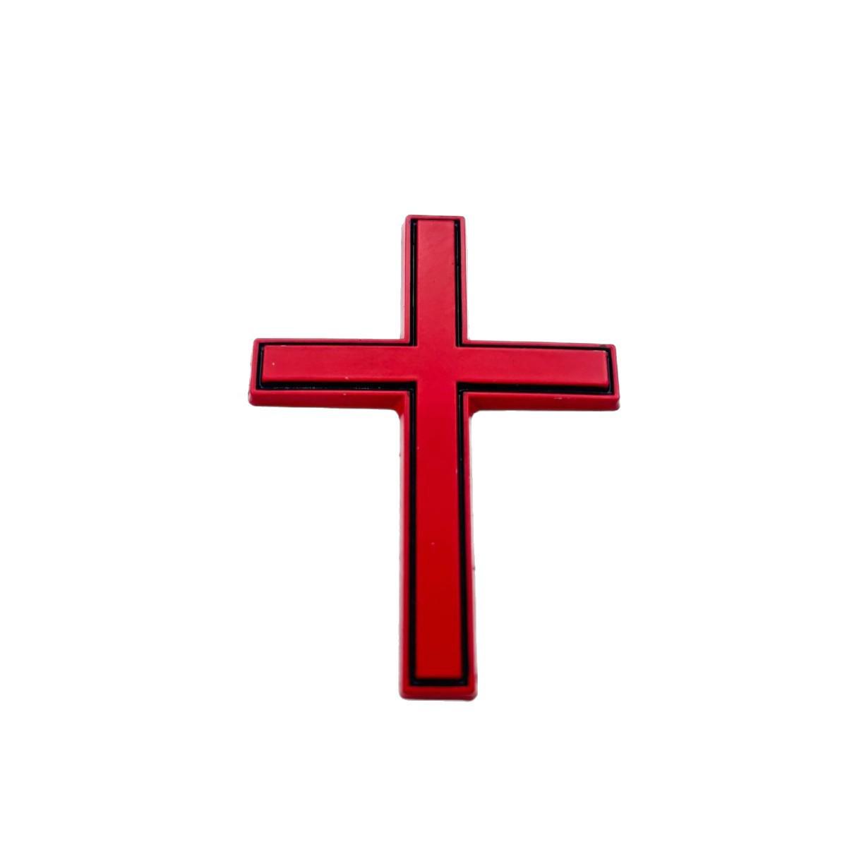 3D Metal Cross Car Decoration Sticker - Scratch Cover Emblem чёрный/красный