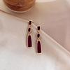 S925 Kupfernadel Nische Retro Rotes Temperament Lange Ohrringe Neujahrsgeschenk Studentenohrringe Zirkon Accessoires Hängeohrringe