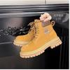 Women's British Style Warm and Not Tired Feet Thick Sole Heightening Soft Elastic Comfort Shock Absorption Non-slip Casual Sports Martin Boots