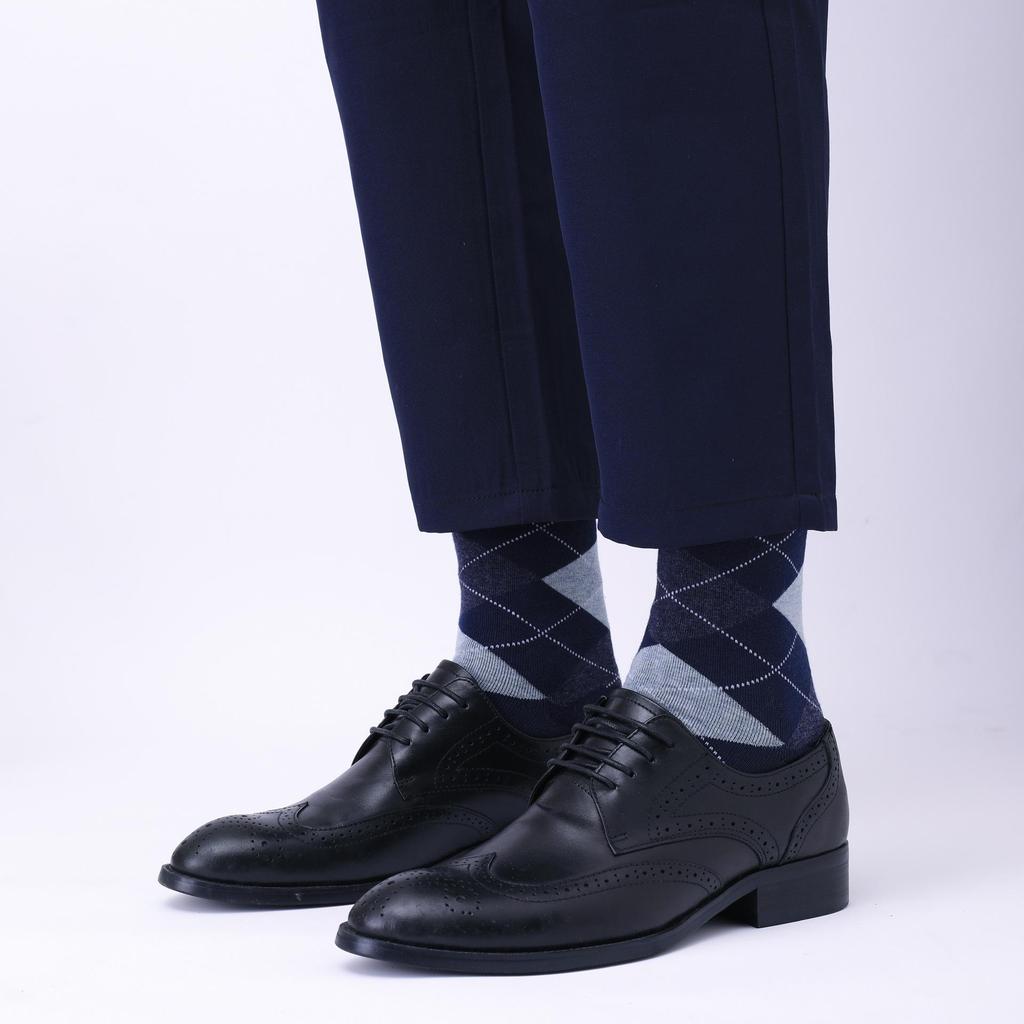 Men's European and American Striped Business Socks - Autumn New Mid-Calf, Plus Size, Versatile.