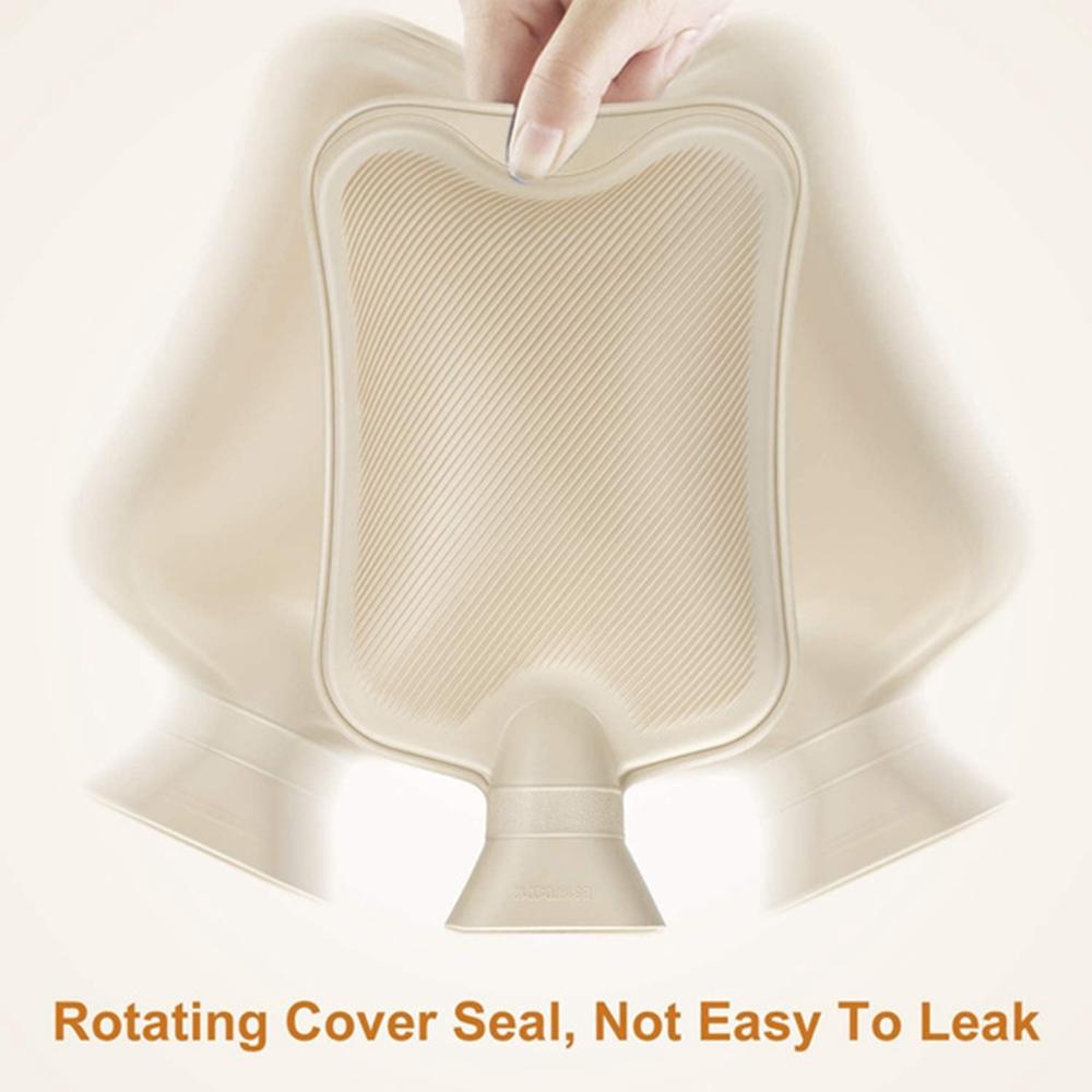 Removable Cover Natural Rubber Hot Water Bottle Hand Warmer Hot Water Bag With Faux Fur Cover