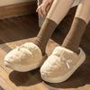 Neue flauschige Hausschuhe Winter Indoor Zuhause Samt warm dicksohlig rutschfest Schleifenschuhe Baumwollhausschuhe
