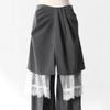 European & American Style 3-in-1 Detachable Lace-Trim Striped Pants - Autumn Collection