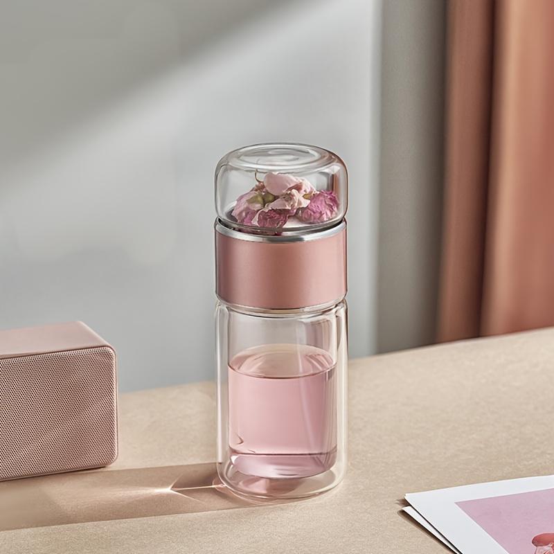 1pc Double-Walled Glass Tea Infuser Bottle - Insulated, Heat-Resistant, Portable with Tea Separation Functionality, Reusable for Home & Travel