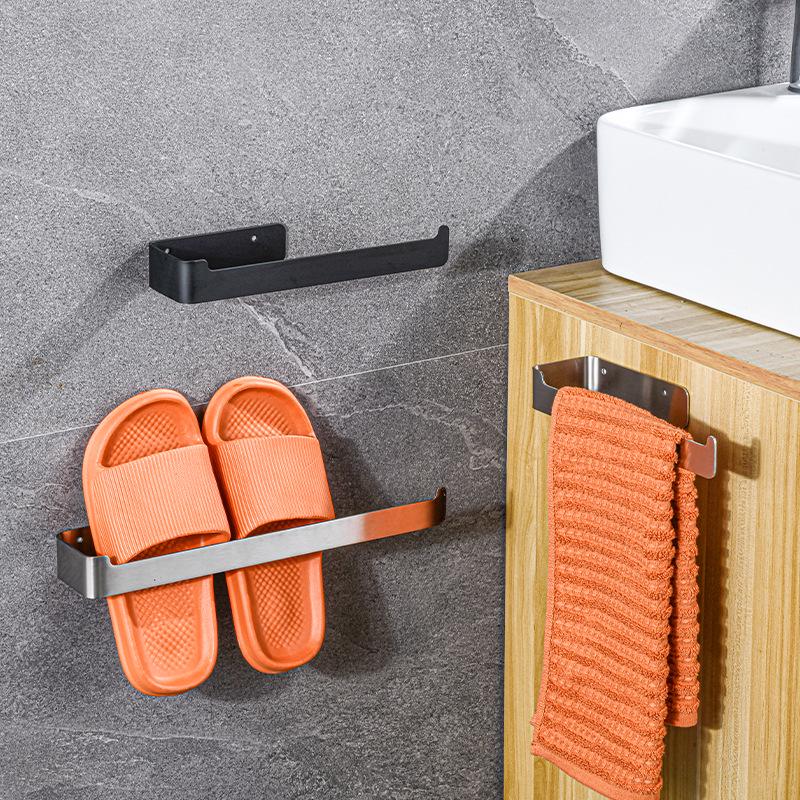 

Stainless Steel Bathroom Towel Bar & Rack with Hook 24cm Black Towel Rod