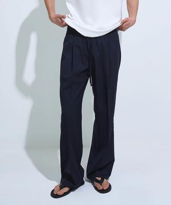 Pekeu Stripe Wide Fit Trousers (Navy)