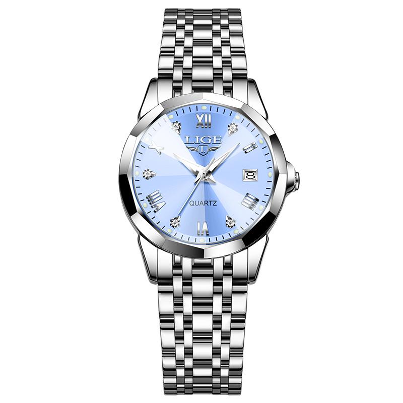 LIGE Women's wristwatch Luxury Waterproof Women's Watch Fashion Elegant ladies watches for women Quartz reloj de mujer+BOX