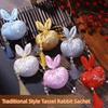 Handmade Mid-Autumn Festival Rabbit Sachet Bag Hanging Embroidery Sachet Pendant  Home Decor