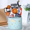 Basketball Football Cupcake Topper Sports Boy Theme Happy Birthday Cake Topper For Kids Birthday Party Cake Decorations